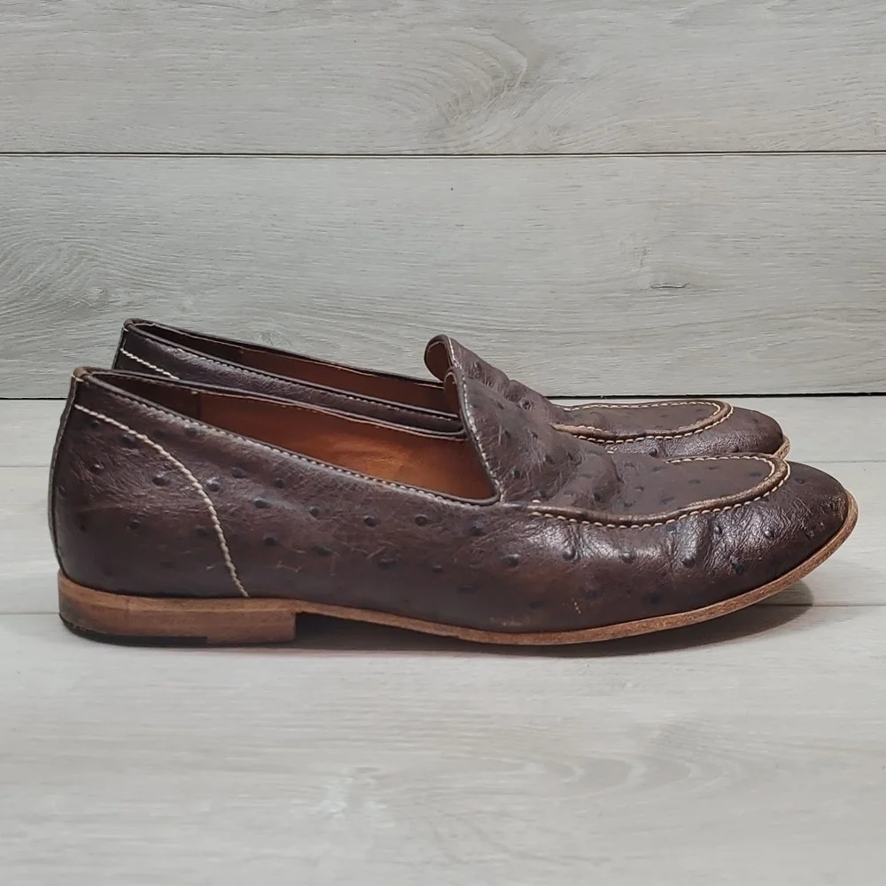 Donald j Pliner Mens Mathis Loafer Ostrich Leather Slip on dress shoes sz 7